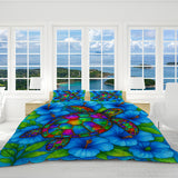 Hibiscus Sea Turtle Reversible Bed Cover Set