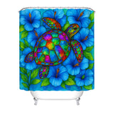 Hibiscus Sea Turtle Shower Curtain