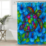 Hibiscus Sea Turtle Shower Curtain