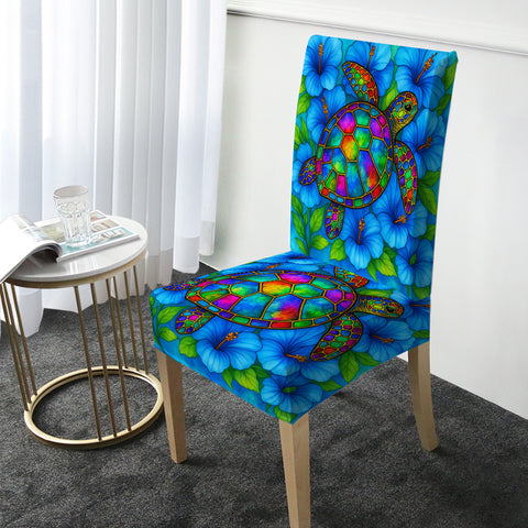 Hibiscus Sea Turtle Chair Cover