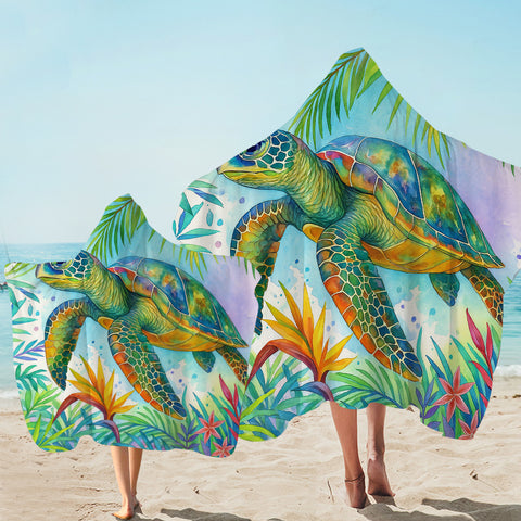 Jungle Turtle Hooded Towel