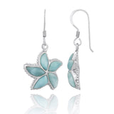 Larimar Starfish French Wire Earrings