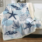 Ocean Blues Bedspread Blanket