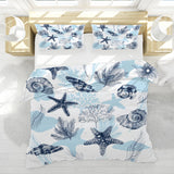 Ocean Blues Reversible Bed Cover Set