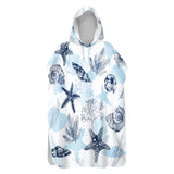 Ocean Blues Sand-Free Surf Poncho, Warm, Windproof, Changing Towel Hoodie