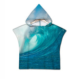 Ocean Wave Quick-Dry Hooded Poncho Towel
