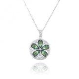 Sand Dollar with Abalone shell and CZ Pendant