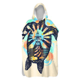 Sea Turtle Lighthouse Sand-Free Surf Poncho, Warm, Windproof, Changing Towel Hoodie