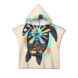 Sea Turtle Lighthouse Quick-Dry Hooded Poncho Towel