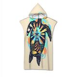 Sea Turtle Lighthouse Quick-Dry Hooded Poncho Towel