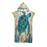 Sea Turtle Love Quick-Dry Hooded Poncho Towel