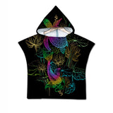Sea Turtle and Koi Quick-Dry Hooded Poncho Towel