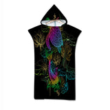 Sea Turtle and Koi Quick-Dry Hooded Poncho Towel