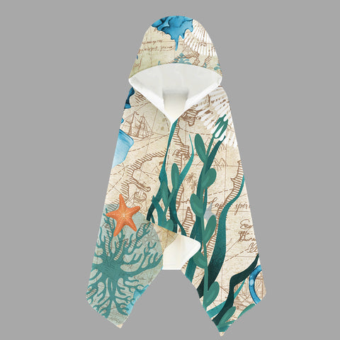 Seahorse Love Hooded Beach Towel for Kids