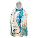 Seahorse Life Sand-Free Surf Poncho, Warm, Windproof, Changing Towel Hoodie