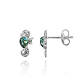 Seahorse Stud Earrings with Pear Shape Abalone shell