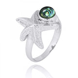 Starfish Ring with Round Abalone shell