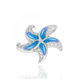 Starfish with Blue Opal and CZ Pendant