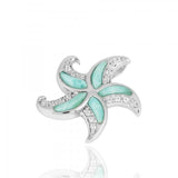 Starfish with Larimar and CZ Pendant