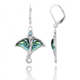 Stingray with Blue Opal and Swiss Blue Topaz Lever Back Earrings