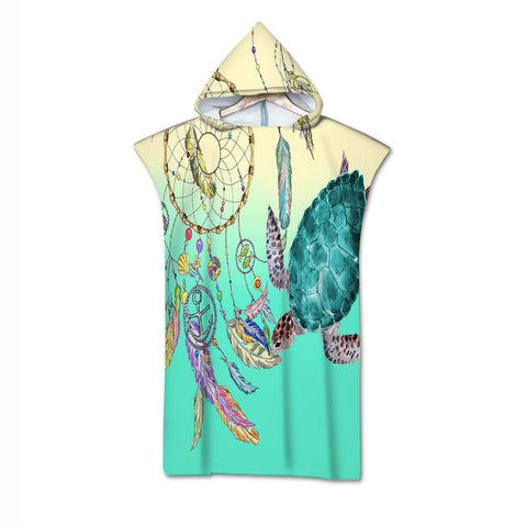 The Dreamcatcher and Sea Turtle Quick-Dry Hooded Poncho Towel