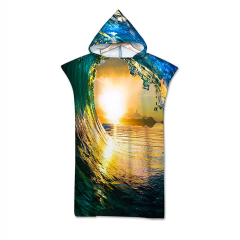 The Eye of the Ocean Quick-Dry Hooded Poncho Towel