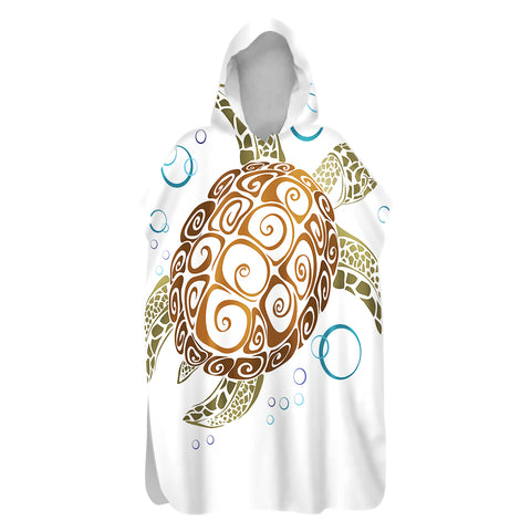 The Great Sea Turtle Sand-Free Surf Poncho, Warm, Windproof, Changing Towel Hoodie