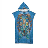 The Sea Turtle Totem Quick-Dry Hooded Poncho Towel