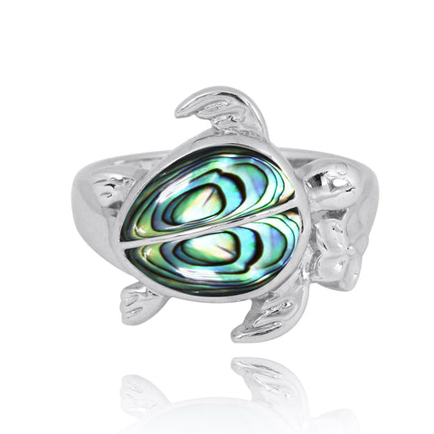 Turtle Ring with 2 Abalone shell Stones