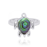 Turtle Ring with Abalone shell