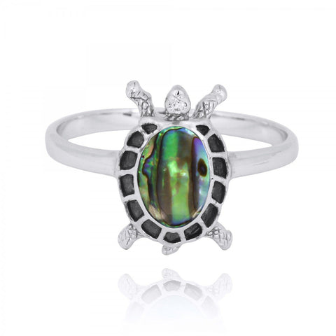 Turtle Ring with Abalone shell