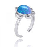 Turtle Ring with Blue Opal