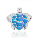 Turtle Ring with Blue Opal