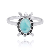 Turtle Ring with Larimar