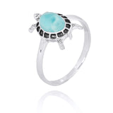 Turtle Ring with Larimar