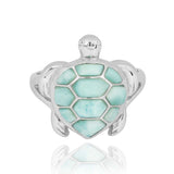 Turtle Ring with Larimar