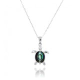 Turtle with 2 Abalone shell Stones Pendant