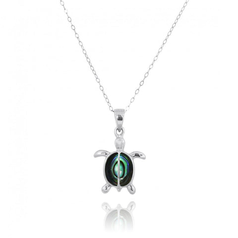 Turtle with 2 Abalone shell Stones Pendant