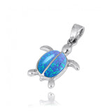 Turtle with 2 Blue Opal Stones Pendant