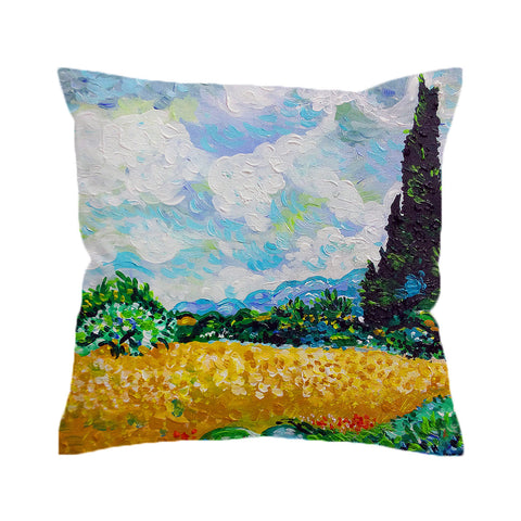 Van Gogh Wheat Fields Outdoor Cushion Cover