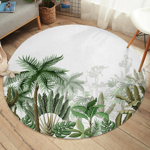 Vintage Tropical Round Floor Mat