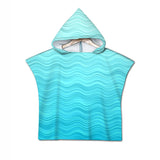 Waves of Blue Quick-Dry Hooded Poncho Towel