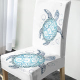 Whte Turtle Twist Chair Cover