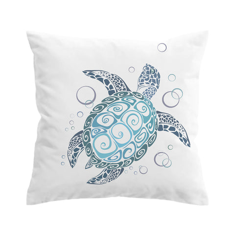 White Turtle Twist Cushion Cover