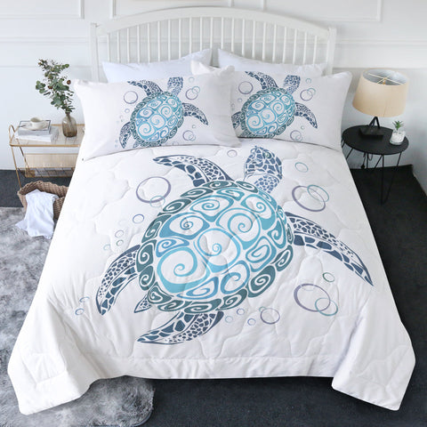 White Turtle Twist New Quilt Set