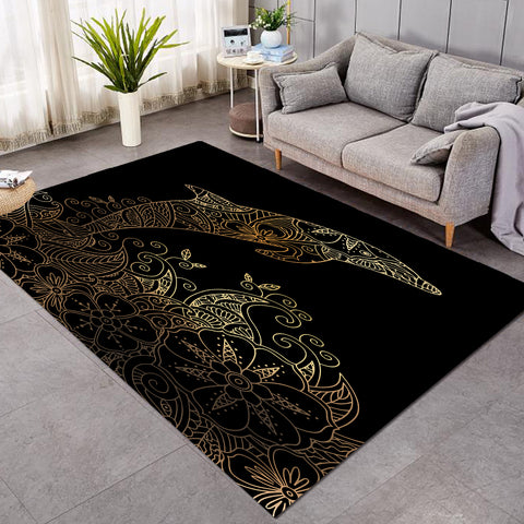 The Golden Dolphin Floor Mat