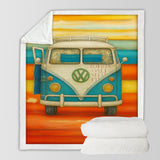 Vee Dub Sunset Bedspread Blanket