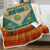 Vee Dub Sunset Bedspread Blanket
