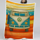 Vee Dub Sunset Bedspread Blanket