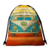Vee Dub Sunset Round Beach Towel